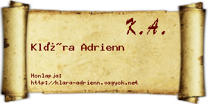 Klára Adrienn névjegykártya